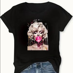 Merilyn Monroe Pop Art Crew Neck Graphic Tee